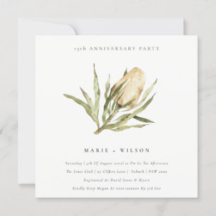 Invitation Cute Native Banksia Floral Chaque année Anniversai