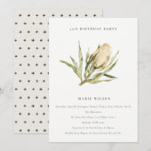 Invitation Cute Native Banksia Floral N'Importe Quel Âge Anni (Devant / Derrière)