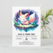 Invitation Cute Nature Fox Anniversaire numérique (Debout devant)