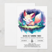 Invitation Cute Nature Fox Anniversaire numérique (Devant / Derrière)
