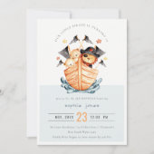 Invitation Cute Nautical Pirate Ship Lion Cub Anniversaire de (Devant)