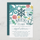 Invitation Cute Nautical Sea (Devant / Derrière)