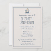 Invitation Cute Nautique Bleu Voilier Personnalisé (Dos)