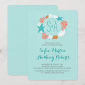 Invitation Cute nautique de la mer de la répétition dîner inv (Devant / Derrière)