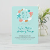 Invitation Cute nautique de la mer de la répétition dîner inv (Debout devant)