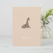 Invitation Cute Neutral Birth Announcement Giraffe Card (Debout devant)