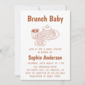 Invitation Cute Neutral Coffee & Pancakes Brunch Baby Shower (Devant)
