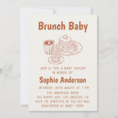 Invitation Cute Neutral Coffee & Pancakes Brunch Baby Shower (Devant)