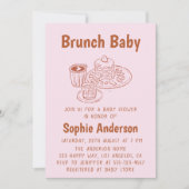 Invitation Cute Neutral Coffee & Pancakes Brunch Baby Shower (Devant)