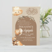 Invitation Cute Neutral Islam Baby Aqiqah (Debout devant)