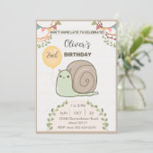 Invitation Cute Neutre Aigle Beige Anniversaire Fête Invitati (Debout devant)