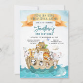 Invitation Cute Noah's Ark 2nd Birthday Two By Two Adventure (Devant)