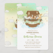 Invitation Cute Noah's Ark Animals Genre Reveal Baby shower (Devant / Derrière)