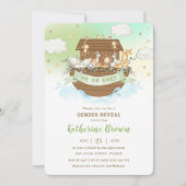 Invitation Cute Noah's Ark Animals Genre Reveal Baby shower (Devant)