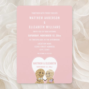 Invitation Cute Noix sur l'autre Mariage rose Fiançailles