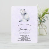 Invitation Cute Nordic Fox avec motifs floraux Anniversaire (Debout devant)