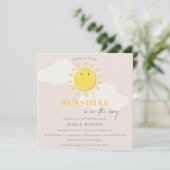 Invitation Cute Notre Petit Baby shower Fille Blush Sunshine (Debout devant)