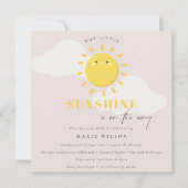 Invitation Cute Notre Petit Baby shower Fille Blush Sunshine (Devant)