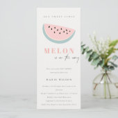 Invitation Cute Notre Petit Melon Pastel Baby shower rose (Debout devant)