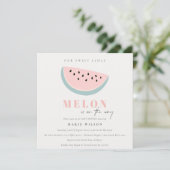 Invitation Cute Notre Petit Melon Pastel Baby shower rose (Debout devant)