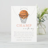 Invitation Cute  Notre petite annonce de basket-ball de champ (Debout devant)