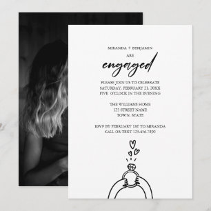 Invitation Cute Nous sommes engagés Photo Engagement Party
