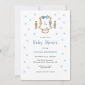 Invitation Cute Nutcracker Monogram crest Boy Baby shower (Devant)