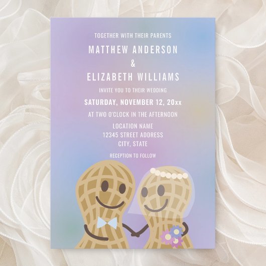 Invitation Cute Nuts About Each Other Mariage Fiançailles
