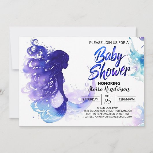 Invitation Cute Ocean Adventures : Baby shower de sirène (Devant)