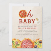 Invitation Cute Oh Baby Pizza & Pacifiers Baby shower (Devant)