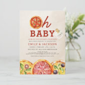Invitation Cute Oh Baby Pizza & Pacifiers Baby shower (Debout devant)