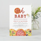 Invitation Cute Oh Baby Pizza & Pacifiers Baby shower (Debout devant)