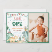 Invitation Cute One Dino Mite Dinosaur 1er anniversaire Photo (Devant)