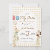 Invitation Cute One Silly Goose Baby shower (Devant)