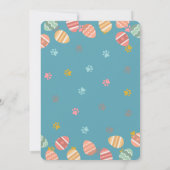 Invitation Cute Orange Chat Bunny Pâques (Dos)