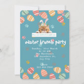 Invitation Cute Orange Chat Bunny Pâques (Devant)