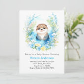 Invitation Cute Otter Enchanted Wonderland Boy Baby shower (Debout devant)