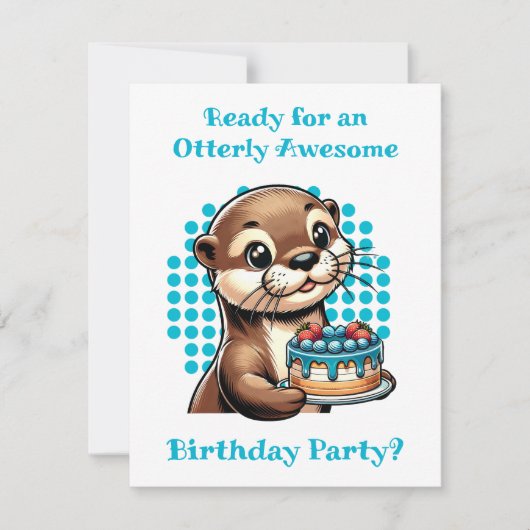 Invitation Cute Otter Fête d'anniversaire du garçon à thème (Devant)
