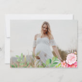 Invitation Cute Ours Blush rose Baby shower Floral Photo (Dos)