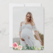 Invitation Cute Ours Blush Rose Floral Girl Baby shower Photo (Dos)