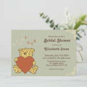 Invitation Cute Ours en peluche avec Amour Nuptiale Douche In (Debout devant)