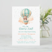 Invitation Cute Ours En Teddy Baby shower Ballons à air chaud (Debout devant)
