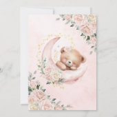 Invitation Cute Ours En Teddy Blush Rose Floral Baby shower F (Dos)