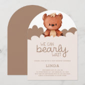 Invitation Cute Ours Nous Pouvons Attendre Baby shower Arche (Devant / Derrière)