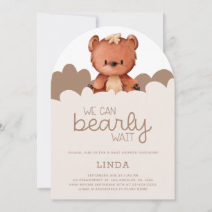 Invitation Cute Ours Nous Pouvons Attendre Baby shower Arche