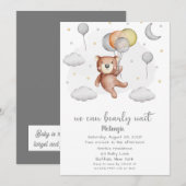 Invitation Cute Ours Nous Pouvons Attendre Le Baby shower Gar (Devant / Derrière)