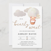 Invitation Cute Ours Nous Pouvons Bearly Wait Script Baby sho (Devant)