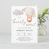 Invitation Cute Ours Nous Pouvons Bearly Wait Script Baby sho (Debout devant)