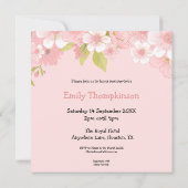 Invitation Cute Ours Rose Blanc Florals Fille Baby shower (Dos)