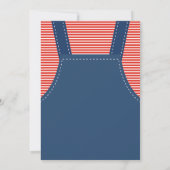 Invitation Cute Overalls Farm Tractor Garçons Anniversaire In (Dos)